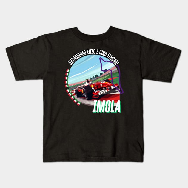 IMOLA, emilia romagna grand prix, ITALIAN GP, Autodromo Enzo e Dino Ferrari Kids T-Shirt by Pattyld